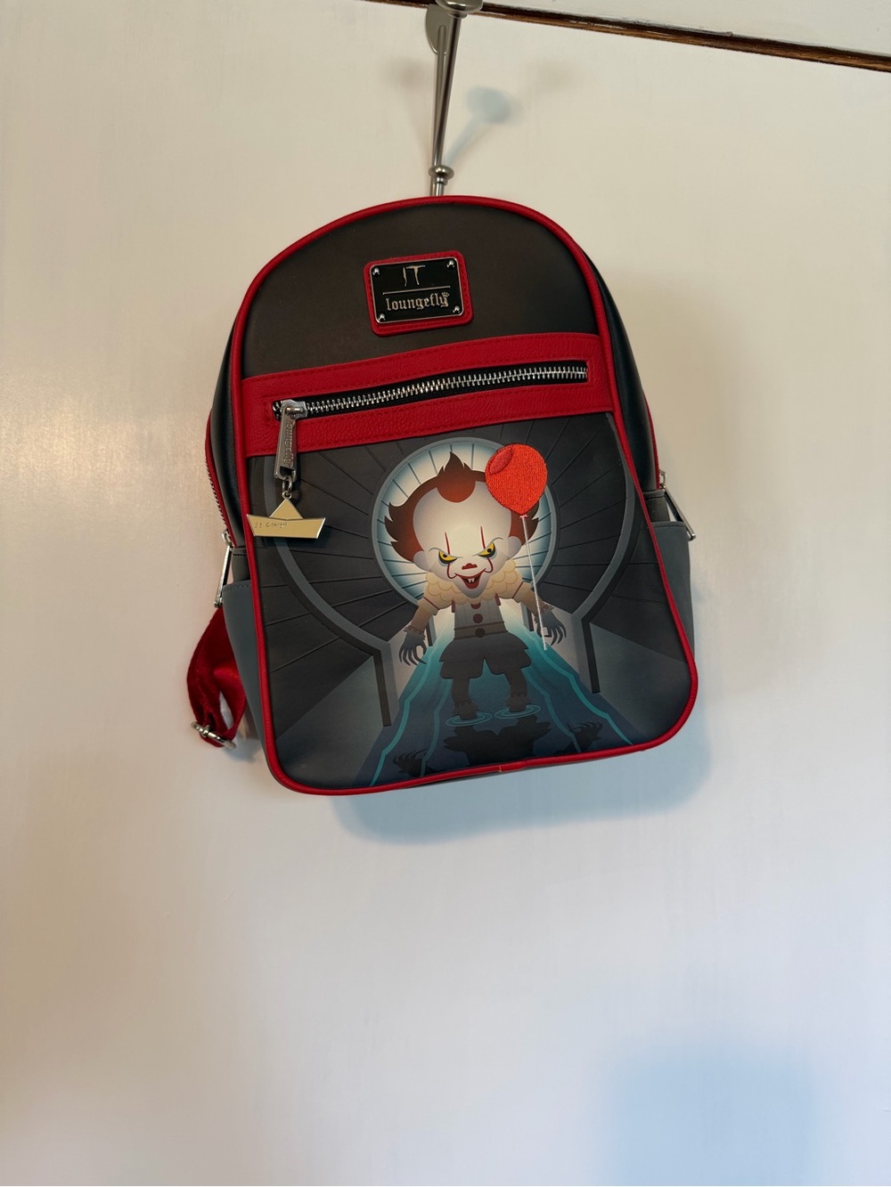 Loungefly Red & Gray Pennywise Character Mini Backpack